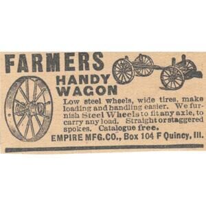 Farmers Handy Wagon Empire Mfg Co Quincy IL 1905 Magazine Ad AF1-NES3